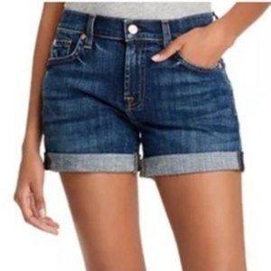7 For All Mankind Medium Wash Denim Jean Shorts Sz 28 Casual Summer